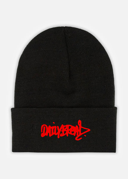 CLASSIC SCRIPT CUFF BEANIE - BLACK/RED