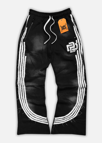 DB MONOGRAM FLARE SWEATPANTS - BLACK