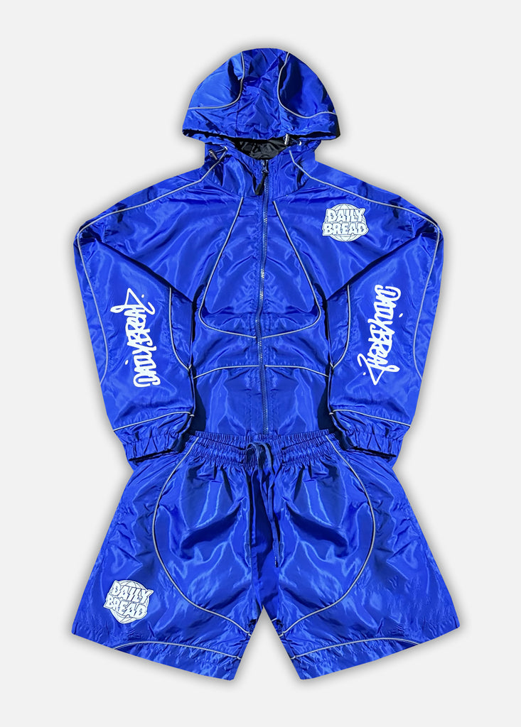 GLOBAL WINDBREAKER JACKET & SHORTS SETS - ROYAL
