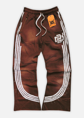 DB MONOGRAM FLARE SWEATPANTS - BROWN