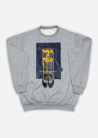 'WALK A MILE' DANNY DEVINE CREWNECK - HEATHER GREY