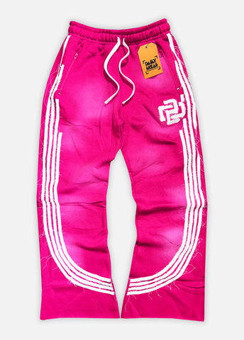 DB MONOGRAM FLARE SWEATPANTS - MAGENTA