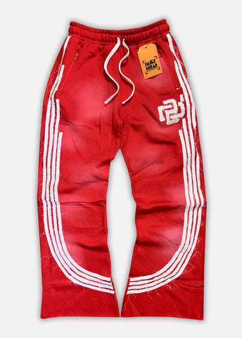 DB MONOGRAM FLARE SWEATPANTS - RED