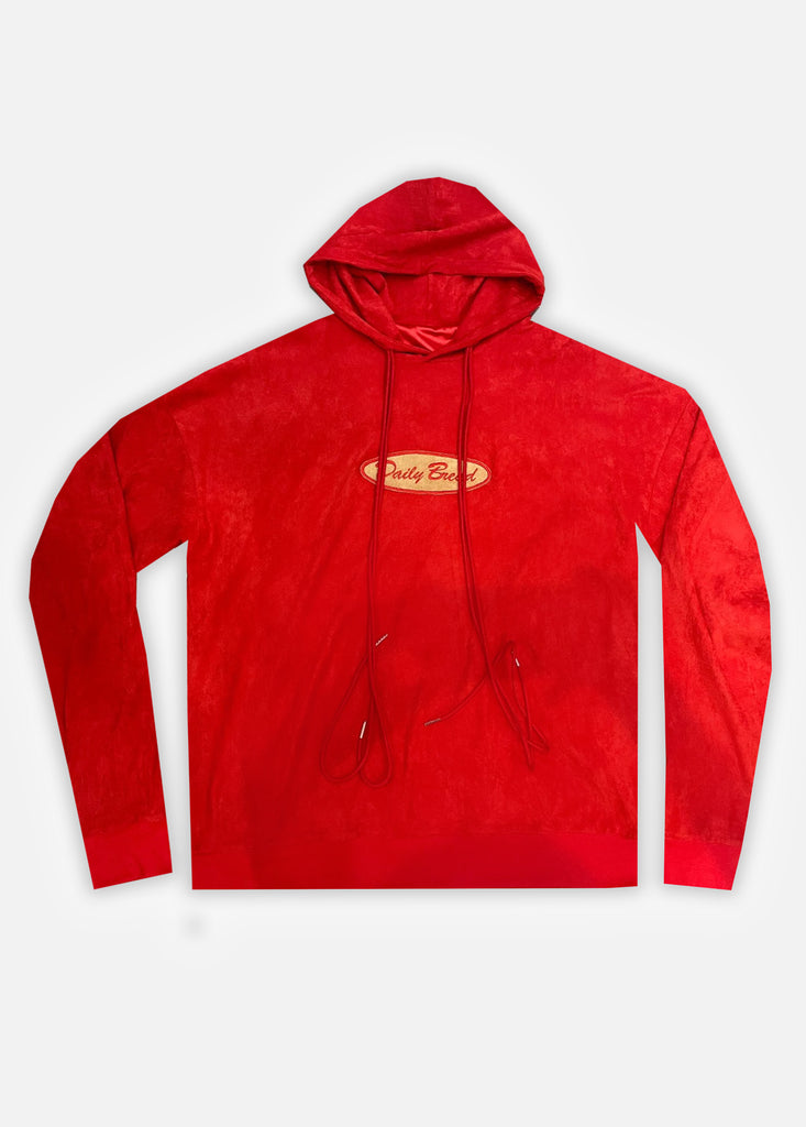 VELOUR MECHANIC HOODIE - RED (PRE-ORDER)