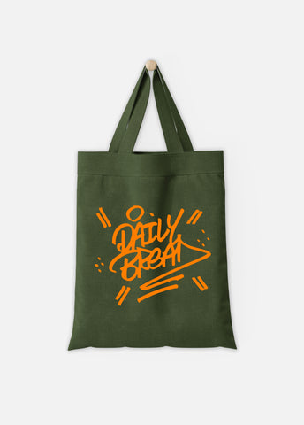 STACKED TOTE BAG - FOREST GREEN